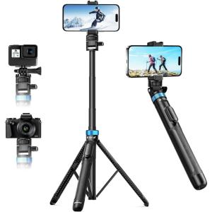 imageUBeesize 72quot Phone Tripod  Tripod for iPhone ampamp Selfie Stick with Phone Holder ampamp Remote  Upgraded Stable ampamp Portable Stand for iPhone 17161514 Android Cameras ampamp Action Cams72in