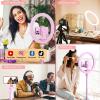 imageUBeesize 12 RGB Selfie Ring Light with 62 Extendable Tripod Stand ampamp Remote LED Light with Phone Holder for Video RecordingMakeupContent Creator YouTubeTikTokTwitch Phone Camera ampamp WebcamPink