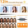 imageUBeesize 12 RGB Selfie Ring Light with 62 Extendable Tripod Stand ampamp Remote LED Light with Phone Holder for Video RecordingMakeupContent Creator YouTubeTikTokTwitch Phone Camera ampamp WebcamBlack