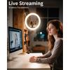 imageUBeesize 12 Ring Light with Overhead Phone Mount LED Selfie Light with Stand and Phone Holder for iPhone and Laptop Desk Light for Video Recording Zoom Meeting Live Streaming Tiktok YouTubeDesk Ring Light