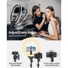 imageUBeesize 12 Ring Light with Overhead Phone Mount LED Selfie Light with Stand and Phone Holder for iPhone and Laptop Desk Light for Video Recording Zoom Meeting Live Streaming Tiktok YouTubeRing Light