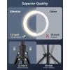 imageUBeesize 12quot Ring Light Tripod for iPhone with Overhead Phone Mount 75quot Tall Ring Lights with Stand and Camera Mounts for PhotographyLive StreamingTikTokYouTube Content Creation12inTripod