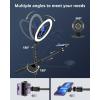 imageUBeesize 12quot Ring Light Tripod for iPhone with Overhead Phone Mount 75quot Tall Ring Lights with Stand and Camera Mounts for PhotographyLive StreamingTikTokYouTube Content Creation12inTripod