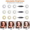 imageUBeesize 12quot Ring Light Tripod for iPhone with Overhead Phone Mount 75quot Tall Ring Lights with Stand and Camera Mounts for PhotographyLive StreamingTikTokYouTube Content Creation4inDesk