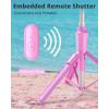imageUBeesize 62 Magnetic Selfie Stick Phone Tripod with Wireless Remote Extendable Cell Phone Tripod Stand Compatible with MagSafe Cellphone Tripod for iPhone 17 16 15 14 13 12 and Android PhonesPink
