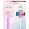 imageUBeesize 62 Magnetic Selfie Stick Phone Tripod with Wireless Remote Extendable Cell Phone Tripod Stand Compatible with MagSafe Cellphone Tripod for iPhone 17 16 15 14 13 12 and Android PhonesPink