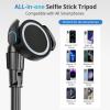 imageUBeesize 62 Magnetic Selfie Stick Phone Tripod with Wireless Remote Extendable Cell Phone Tripod Stand Compatible with MagSafe Cellphone Tripod for iPhone 17 16 15 14 13 12 and Android PhonesBlack