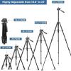 imageUBeesize 74quot Camera Tripod with Phone Holder and Remote Heavy Duty Tripod Stand with Portable Bag for Phone and Camera Compatible with DSLR Cameras Cell Phones Spotting Scopes and Binoculars67Inches