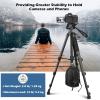 imageUBeesize 74quot Camera Tripod with Phone Holder and Remote Heavy Duty Tripod Stand with Portable Bag for Phone and Camera Compatible with DSLR Cameras Cell Phones Spotting Scopes and Binoculars67Inches