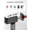 imageUBeesize Metal Phone Tripod Mount Cold Shoes with Arca QR Base 3 Control Knob 360 Cell Phone Tripod Adapter for iPhone Samsung Desktop Tripod Smartphone Holder for Video Streaming Vlogging RigMetal