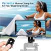 imageUBeesize Metal Phone Tripod Mount Cold Shoes with Arca QR Base 3 Control Knob 360 Cell Phone Tripod Adapter for iPhone Samsung Desktop Tripod Smartphone Holder for Video Streaming Vlogging RigStandard