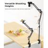 imageUBeesize Overhead Camera Mount with 360 Adjustable Arm ampamp Phone Holder for TikTok Live Streaming Photography Studio Content Creation Desk Mount for DSLR CamerasWebcamiPhoneRing LightMicrophone