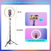 imageUBeesize Pro LED Ring Light Tripod with Phone Holder ampamp Casters Adjustable Overhead PhoneCamera Mount for iPhone Video Recording Live Streaming Cooking Mobile Stand with Light ampamp TripodFixed Base