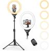 imageUBeesize 12 Ring Light with Overhead Phone Mount LED Selfie Light with Stand and Phone Holder for iPhone and Laptop Desk Light for Video Recording Zoom Meeting Live Streaming Tiktok YouTubeRing Light