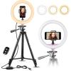 imageUBeesize 2 Pack LED Video Light Kit Photography Lighting 13quot Studio Lights with 65quot Tripod Stand and Phone Holders Podcast Lighting for Video RecordingTiktokYouTube1pack
