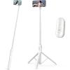 imageUBeesize 62 Magnetic Selfie Stick Phone Tripod with Wireless Remote Extendable Cell Phone Tripod Stand Compatible with MagSafe Cellphone Tripod for iPhone 17 16 15 14 13 12 and Android PhonesWhite