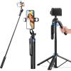 imageUBeesize 64 Extendable Selfie Stick Tripod with Light ampamp Remote Adjustable Phone Tripod Stand for iPhone 1711 Android Camera Travel Vlogging ampamp Video Recording