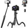 imageUBeesize Extendable Phone Tripod Flexible Tripods with Remote 3 in 1 Selfie Stick with Gopro Mount iPhone Stand for Recording Volgging Live Streaming Fit for Cell Phones Canon Sony CamerasStretchable