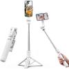imageUBeesize Selfie Stick Tripod for iPhone and Android 52 Extendable Phone Tripod Stand with Remote Portable Selfie Sticks with Phone Holder for Video Recording ampamp TravelWhite