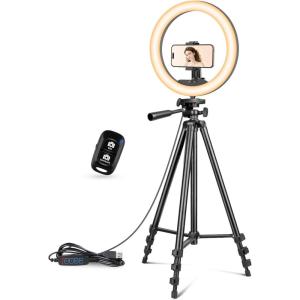imageUBeesize 12 inch Ring Light with Stand Selfie Ring Light with 50quot Extendable Tripod Stand ampamp Phone Holder for Live StreamMakeupYouTube VideoStandard