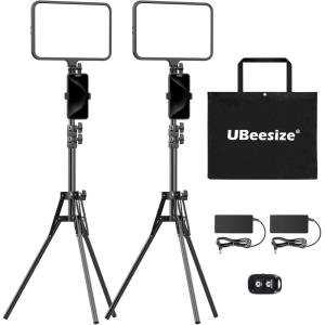 imageUBeesize 2 Pack LED Video Light Kit Photography Lighting 13quot Studio Lights with 65quot Tripod Stand and Phone Holders Podcast Lighting for Video RecordingTiktokYouTube2pack