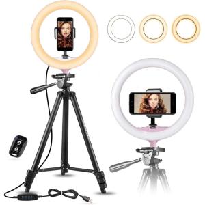 imageUBeesize 2 Pack LED Video Light Kit Photography Lighting 13quot Studio Lights with 65quot Tripod Stand and Phone Holders Podcast Lighting for Video RecordingTiktokYouTube1pack