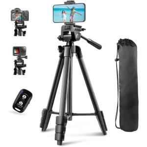 imageUBeesize 54 Camera Tripod Phone Tripods for iPhone with Bag Travel Tripode Stand with Remote Compatible with iPhone 17161514131211 Android Phones Cameras DSLR and Gopro54