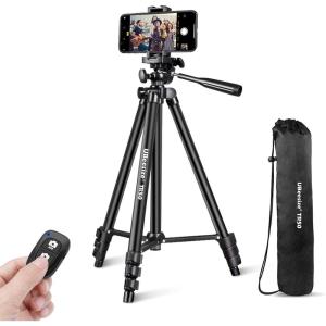 imageUBeesize 54 Camera Tripod Phone Tripods for iPhone with Bag Travel Tripode Stand with Remote Compatible with iPhone 17161514131211 Android Phones Cameras DSLR and Gopro50