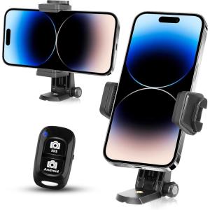 imageUBeesize Metal Phone Tripod Mount Cold Shoes with Arca QR Base 3 Control Knob 360 Cell Phone Tripod Adapter for iPhone Samsung Desktop Tripod Smartphone Holder for Video Streaming Vlogging RigStandard