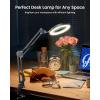 imageUBeesize 10X Magnifying Glass with Light and Stand Lighted Magnifying Glasses for Close Work Reading Crafts Jewelry Sewing Soldering Desk Lamp with Clamp with Adjustable Brightness