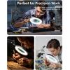 imageUBeesize 10X Magnifying Glass with Light and Stand Lighted Magnifying Glasses for Close Work Reading Crafts Jewelry Sewing Soldering Desk Lamp with Clamp with Adjustable Brightness
