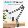 imageUBeesize Overhead Phone Mount Flexible Webcam Arm with Phone Holder and Ball Head Overhead Tripod for Phone Drawing Live Streaming Cooking Flat Photography