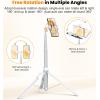 imageTONEOF 66quot AutoOpen Phone Tripod White Bundle with 3000mAh Selfie Light 40 LED Phone Light with Clip ampamp Cold Shoe Mount for Video ConferencesCameraLaptopStreamingMakeup
