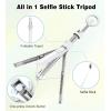 imageTONEOF 68quot Magnetic Tripod White Bundle with 60 LED Selfie Light Black with Metal Ring Rechargeable Remote ampamp 14 Screw ampamp Clip for iPhoneAndroidSelfieTravelLive StreamingRecording Video