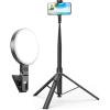 imageTONEOF 66quot AutoOpen Phone Tripod Black Bundle with 3000mAh Selfie Light 40 LED Phone Light with Clip ampamp Cold Shoe Mount for Video ConferencesCameraLaptopStreamingMakeup