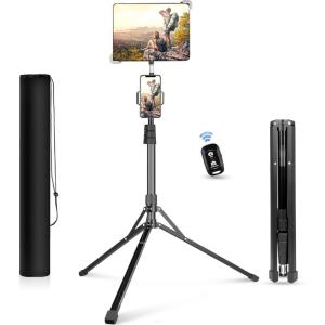 image:imageUBeesize 67in iPad Tripod Stand 360 Rotating Tablet Mount amp Phone Holder Compatible with 99157 Inches Tablets62in