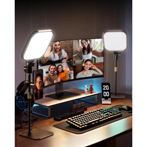 image:imageUBeesize Zoom Lighting for Computer Video Conference Lighting for Video Calls Desk Light with Stand and Phone Holder for Webcam Home Office Podcast Online Meetings Live Streaming2 Pack2pack