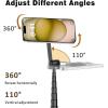 image:imageTONEOF 68 Magnetic Selfie Stick Tripod with Aluminum Strong Magnetic Holder for Magsafe 360 Rotatable Travel Phone Tripod Stand with Metal Ring amp Rechargeable Remote for iPhoneAndroidOrangeBlack