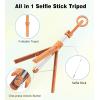 image:imageTONEOF 68 Magnetic Selfie Stick Tripod with Aluminum Strong Magnetic Holder for Magsafe 360 Rotatable Travel Phone Tripod Stand with Metal Ring amp Rechargeable Remote for iPhoneAndroidOrangeOrange