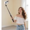 image:imageTONEOF 68 Magnetic Selfie Stick Tripod with Aluminum Strong Magnetic Holder for Magsafe 360 Rotatable Travel Phone Tripod Stand with Metal Ring amp Rechargeable Remote for iPhoneAndroidOrangeBlack