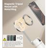 image:imageTONEOF 68 Magnetic Selfie Stick Tripod with Aluminum Strong Magnetic Holder for Magsafe 360 Rotatable Travel Phone Tripod Stand with Metal Ring amp Rechargeable Remote for iPhoneAndroidOrangeBeige Gray