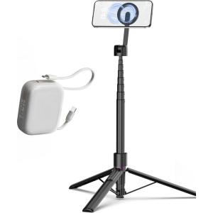 image:imageTONEOF 68 Magnetic Selfie Stick Tripod Black Bundle with 10000 mAh Mini Power Bank 225W Fast Charging with 2 Cables Compatible with iPhone 17161514 Pro MAX