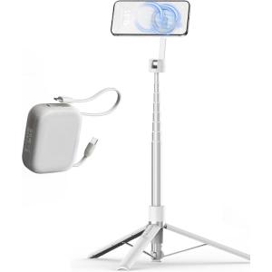 image:imageTONEOF 68 Magnetic Selfie Stick Tripod White Bundle with 10000 mAh Mini Power Bank 225W Fast Charging with 2 Cables Compatible with iPhone 17161514 Pro MAX