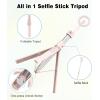 image:imageTONEOF 68 Magnetic Selfie Stick Tripod with Aluminum Strong Magnetic Holder for Magsafe 360 Rotatable Travel Phone Tripod Stand with Metal Ring amp Rechargeable Remote for iPhoneAndroidPinkPink