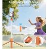 image:imageTONEOF 68 Magnetic Selfie Stick Tripod with Aluminum Strong Magnetic Holder for Magsafe 360 Rotatable Travel Phone Tripod Stand with Metal Ring amp Rechargeable Remote for iPhoneAndroidPinkOrange