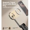 image:imageTONEOF 68 Magnetic Selfie Stick Tripod with Aluminum Strong Magnetic Holder for Magsafe 360 Rotatable Travel Phone Tripod Stand with Metal Ring amp Rechargeable Remote for iPhoneAndroidPinkBlack