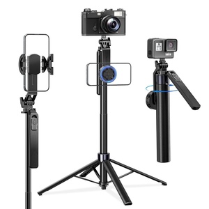 image:imageUBeesize 70 Magnetic Selfie Stick Tripod for iPhone MagSafe Tripod with 2in1 Phone Clamp amp 14 Screw Mount Phone Tripod Stand with Remote 4Leg Stable Selfie Stick for Camera amp GoPro70in